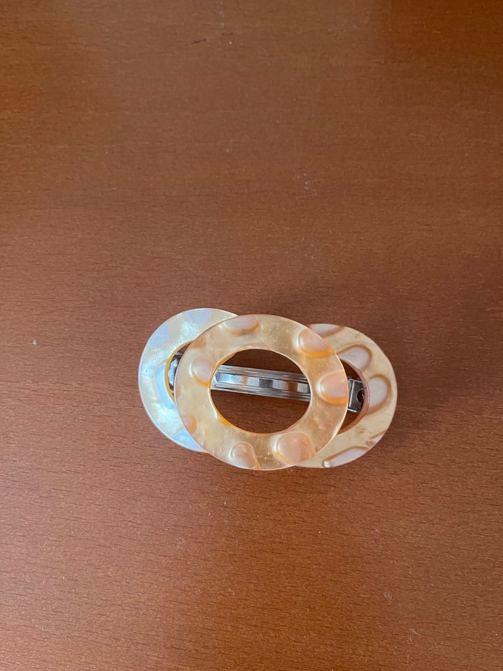 Taba ve oranj karışımı sedef saç tokası - Görsel 4