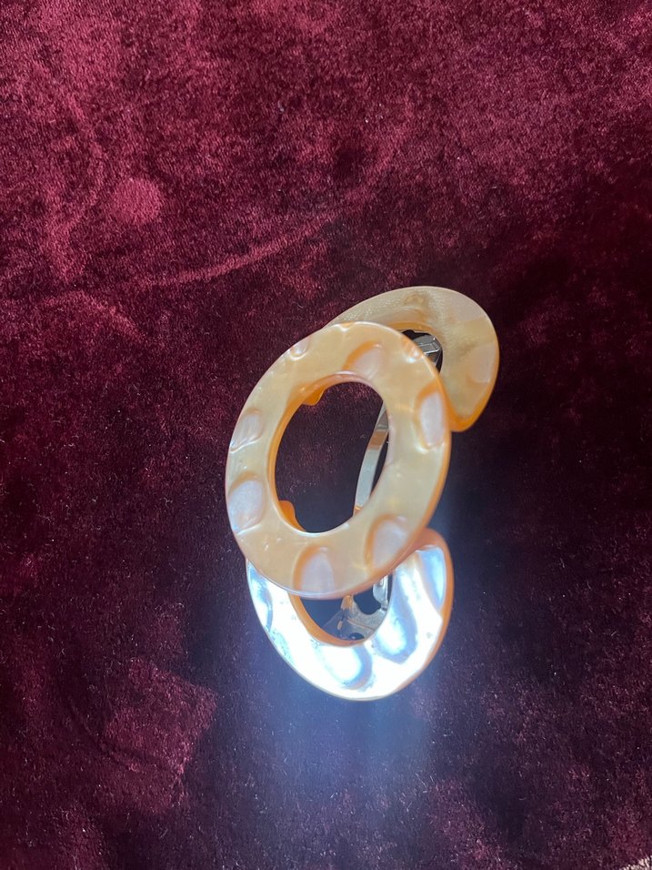 Taba ve oranj karışımı sedef saç tokası - Görsel 2