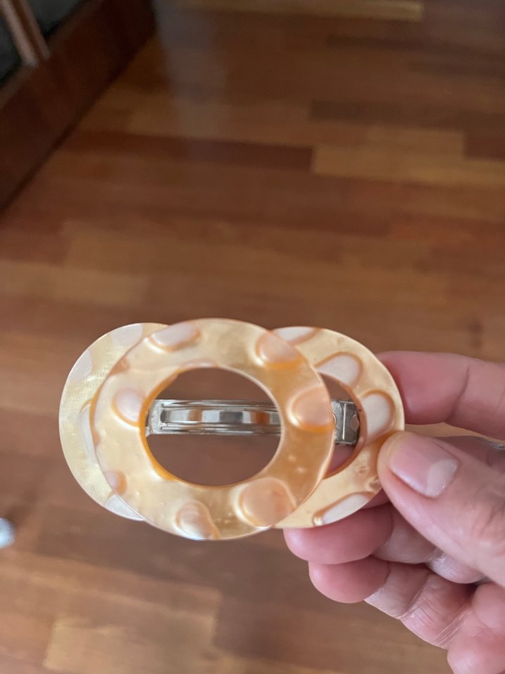 Taba ve oranj karışımı sedef saç tokası - Görsel 5