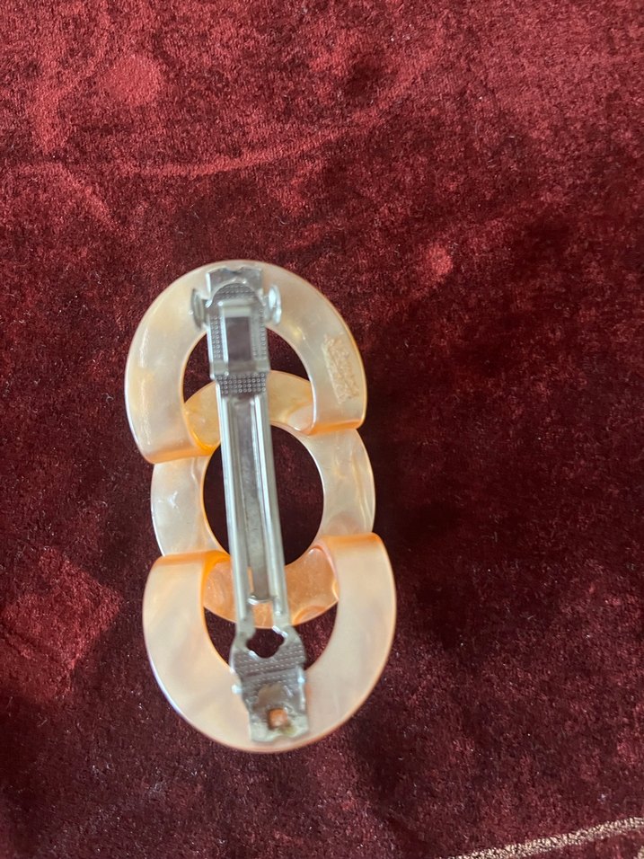 Taba ve oranj karışımı sedef saç tokası - Görsel 3