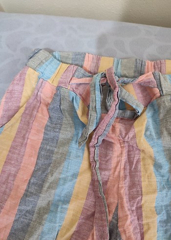 Bohem Renkli Keten Salaş Pantolon - Görsel 2