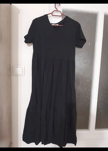 Siyah penye Elbise, Kısa Kollu, Salaş Kesim