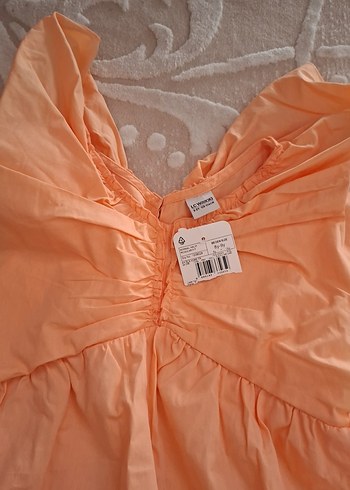 LC Waikiki Kız Çocuk Turuncu Fırfırlı Askısız Elbise