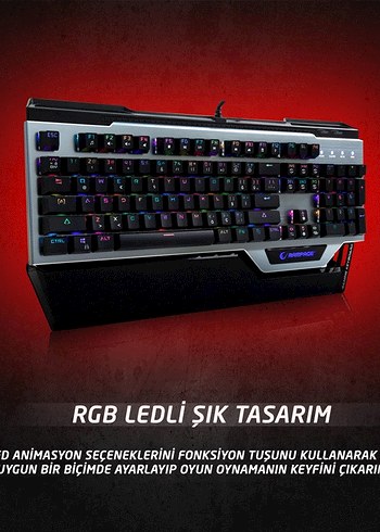 Rampage Commander RGB Alüminyum Ultra Dayanıklı Mekanik Klavye - Görsel 5