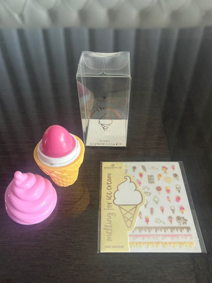 Essence Pastel Pembe Dondurma Temalı Dudak Balm ve Tırnak Süsü - Görsel 3