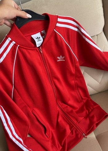 Adidas Unisex Kırmızı Hırka