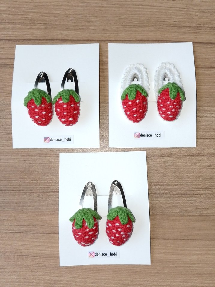 Çilek Desenli Toka - Görsel 2