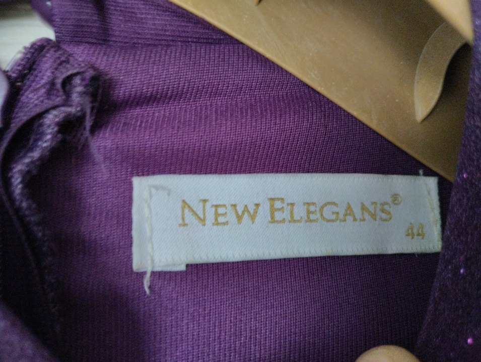 Mor Nakışlı Uzun Kollu Abiye - Görsel 4