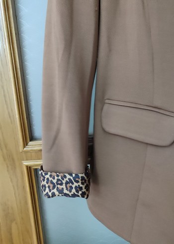 38 Beden Düğmeli Kahverengi Midi Kadın Blazer Ceket