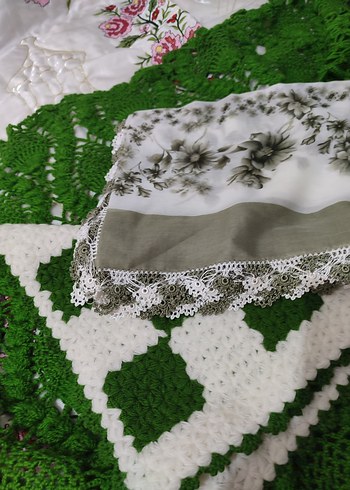 Beden Nakışlı Çiçek Desenli seccade yazma lif şal takim