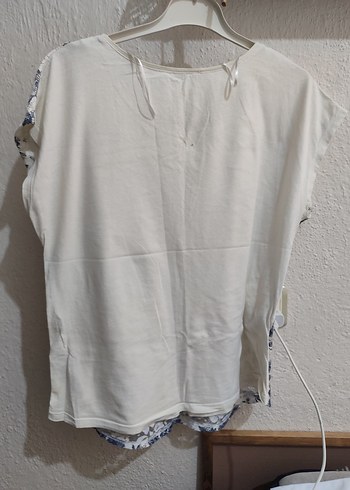 Dantel Detaylı Beyaz Gri Kadın Bluz - Görsel 2