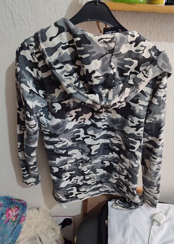 Gri Kamuflaj Desenli Erkek Polar Sweatshirt - Görsel 3