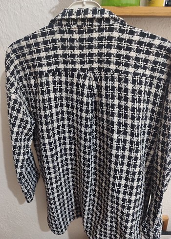 Gri Düğmeli Uzun Kollu Kadın Gömlek eni 57 uzunluğu 71 - Görsel 2