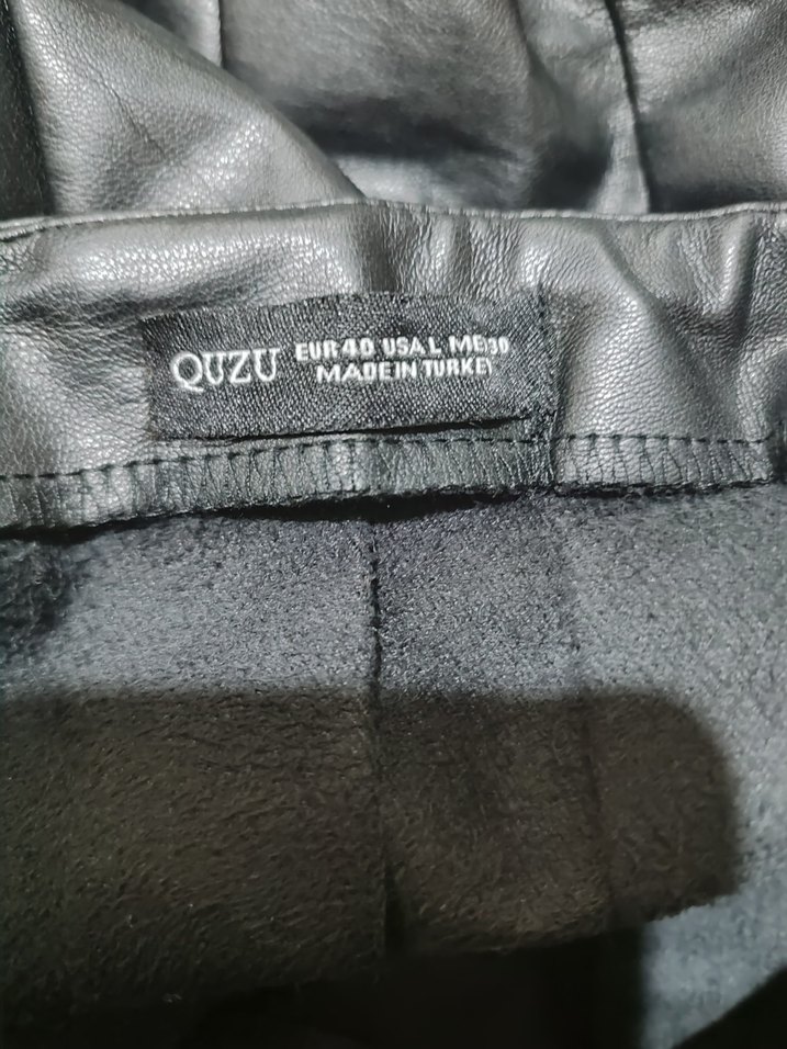 Kadın Siyah Parlak Deri Pilili Midi Etek - Görsel 4