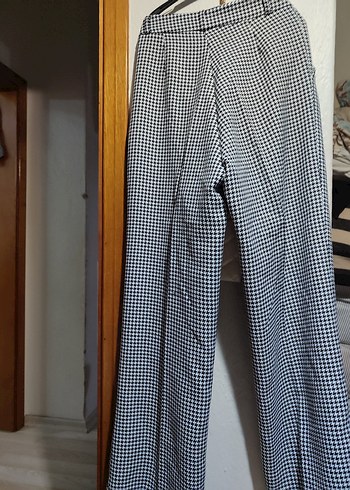 Gri Ekose Pilili  kadın pantolon - Görsel 2