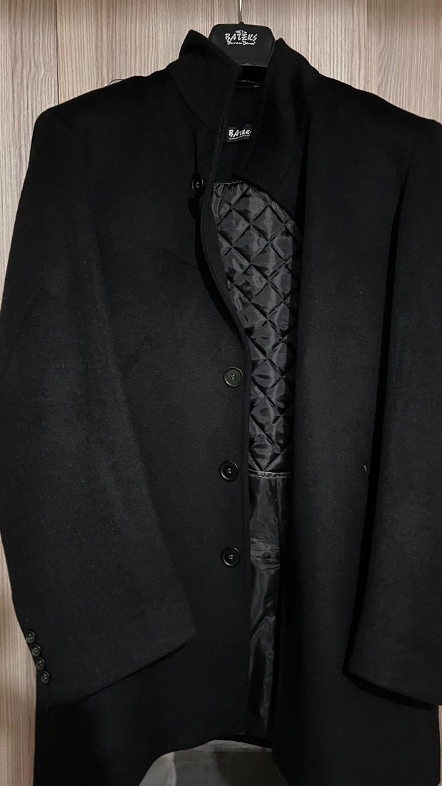 Düğmeli Siyah Erkek Klasik Uzun kaban ürün hiç giyememiştir - Görsel 2