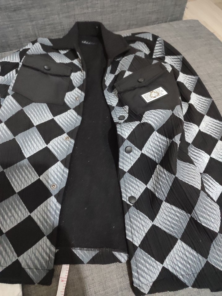 Gri Kareli Düğmeli Kadın Gömlek - Görsel 2