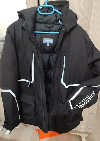 Erkek Siyah Streetwear Kapüşonlu Mont - Görsel 5