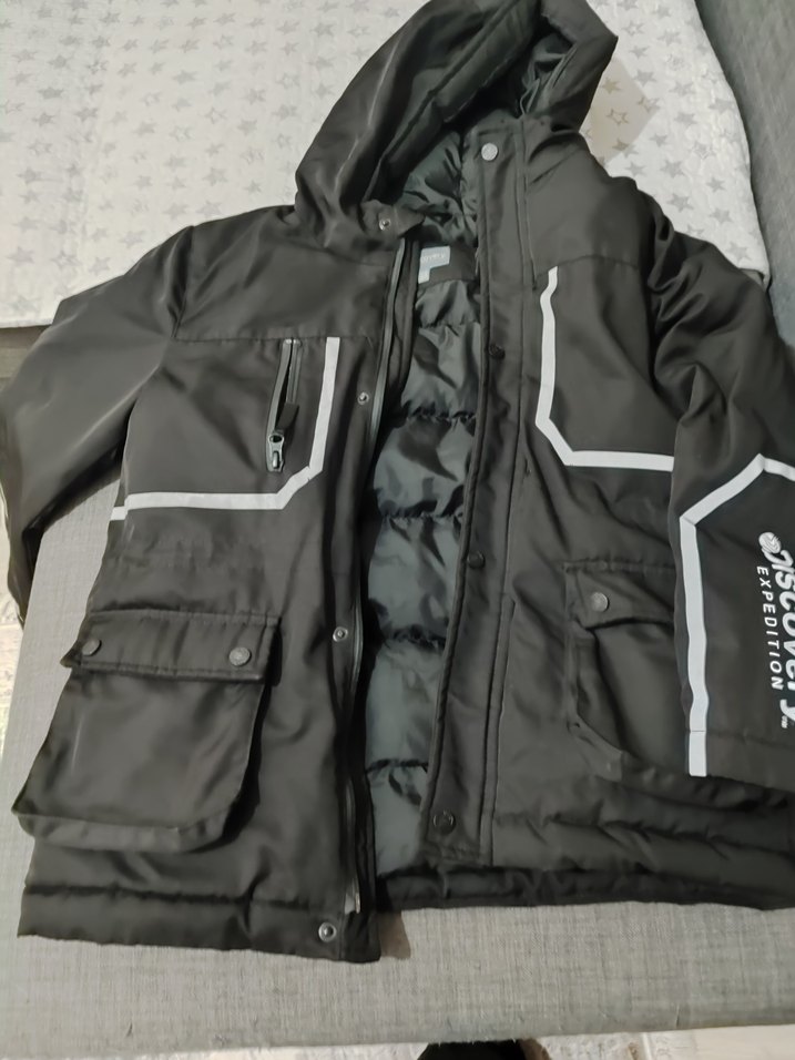 Erkek Siyah Streetwear Kapüşonlu Mont - Görsel 3