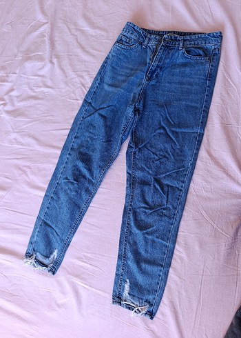 Rahat Kesim Mavi Denim Kadın Pantolon