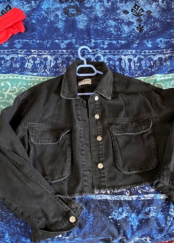 Siyah Düğmeli Kadın Denim Ceket