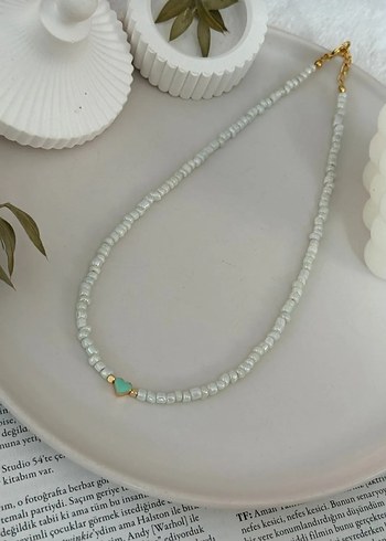 Accessorize Turkuaz Kalp Detaylı Boncuklu Kolye