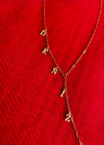 Accessorize Zincir Detaylı Gold Midi İsim Kolye