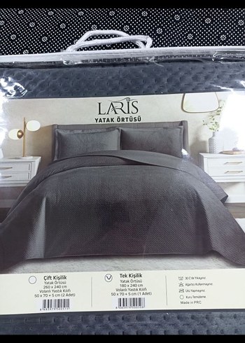 Laris Tek Kişilik Yatak Örtüsü Antrasit - Görsel 4