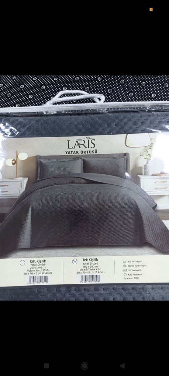 Laris Tek Kişilik Yatak Örtüsü Antrasit - Görsel 4
