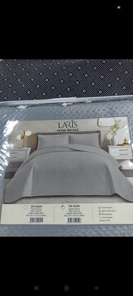 Laris Tek Kişilik Yatak Örtüsü Gri - Görsel 4