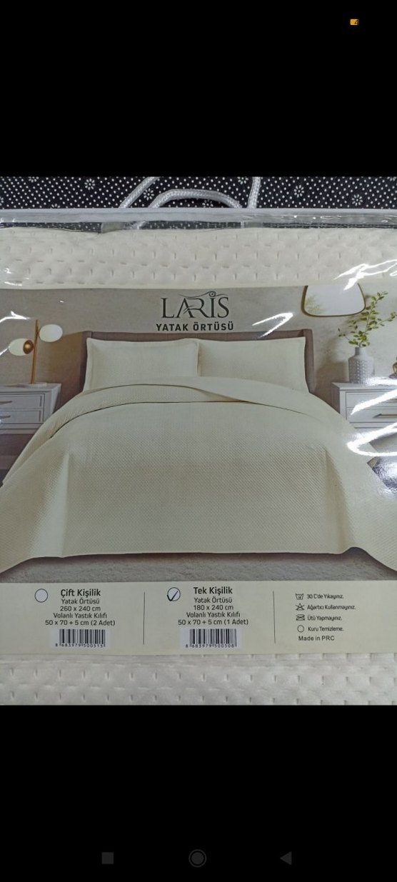 Laris Tek Kişilik Yatak Örtüsü Krem - Görsel 4