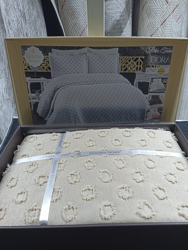 Golden Home Pike Takımı Sakallı Bej Renk Çift kişilik - Görsel 3