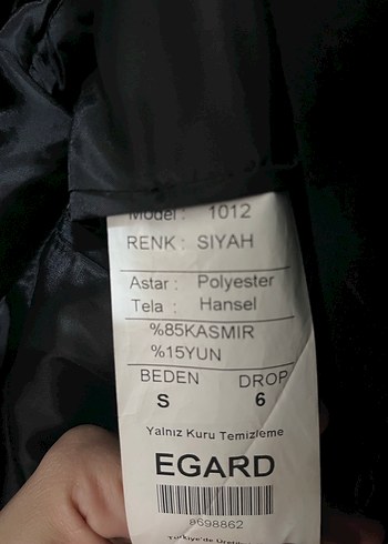 Düğmeli Siyah Deri Detaylı Erkek Kaban - Görsel 6