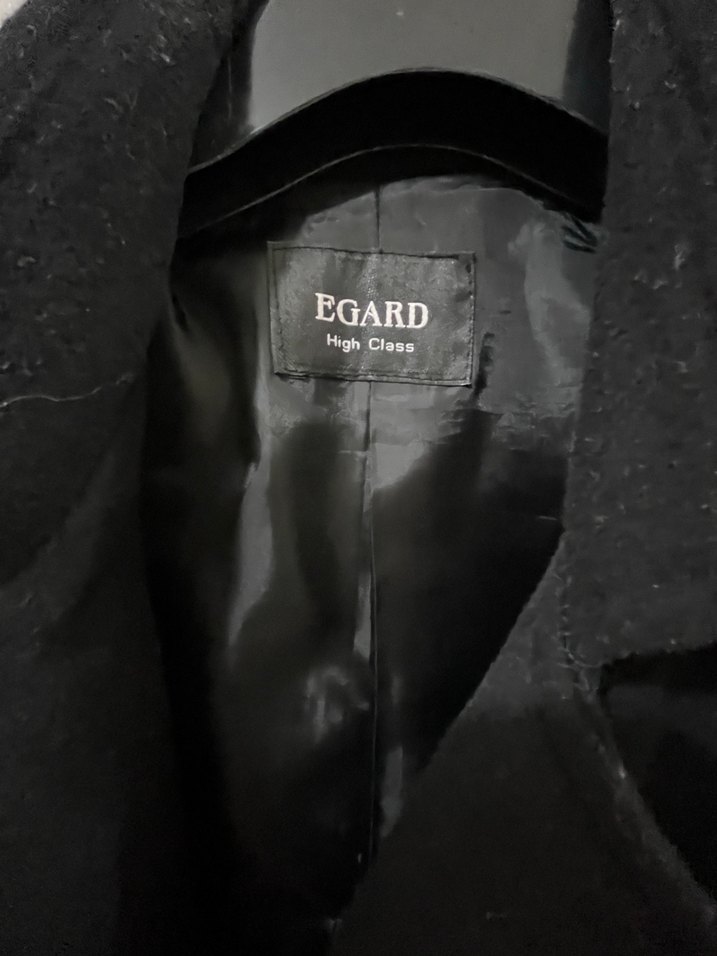 Düğmeli Siyah Deri Detaylı Erkek Kaban - Görsel 4