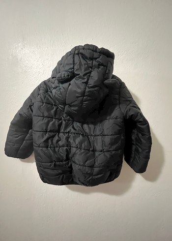 Kapüşonlu Siyah Erkek Çocuk Mont - Görsel 2