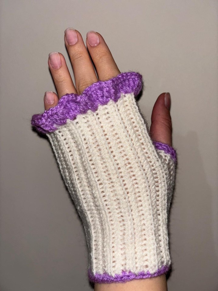 Bohem Mor Detaylı Örgü Kadın Eldiveni - Görsel 3