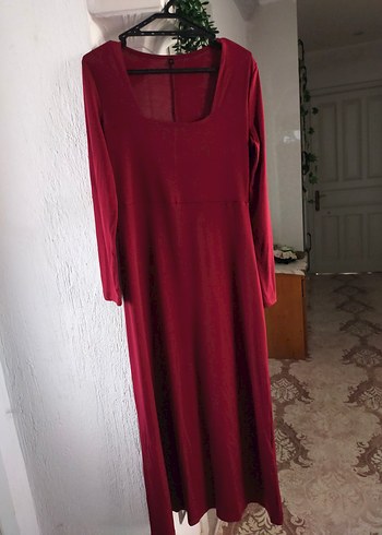 Bordo Uzun Kollu Salaş Kadın Elbise