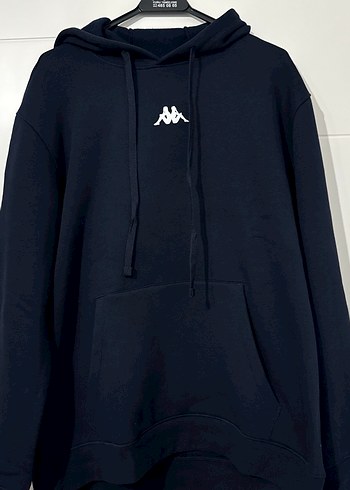 Kappa Siyah Kapüşonlu Oversize Sweatshirt
