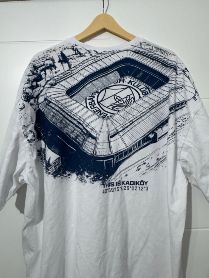 Erkek Beyaz Baskılı Pamuklu Tişört - Görsel 3