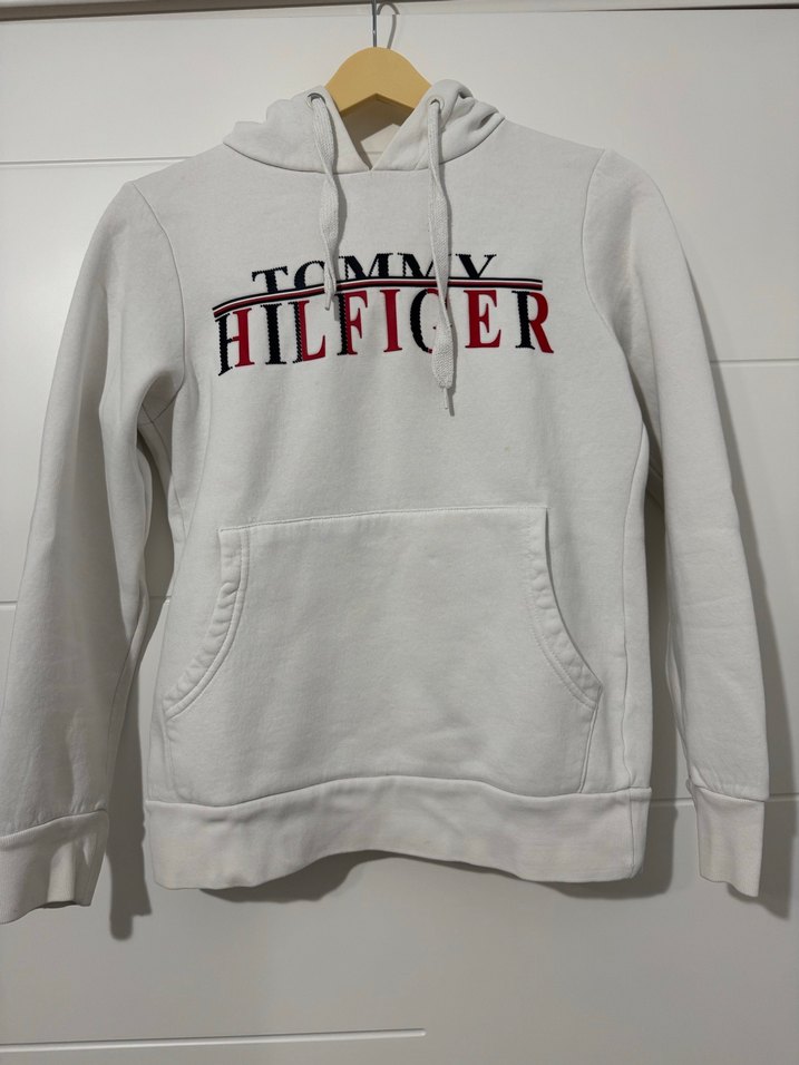 Tommy Hilfiger Beyaz Kapüşonlu Sweatshirt - Görsel 2