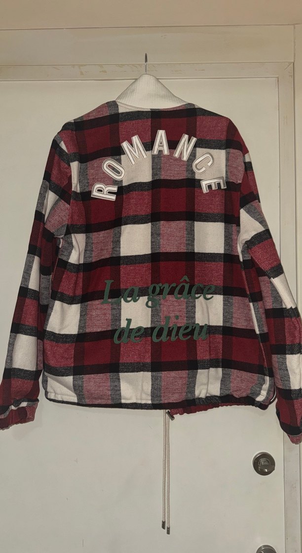 Düğmeli Bordo Ekose Erkek Ceket - Görsel 2