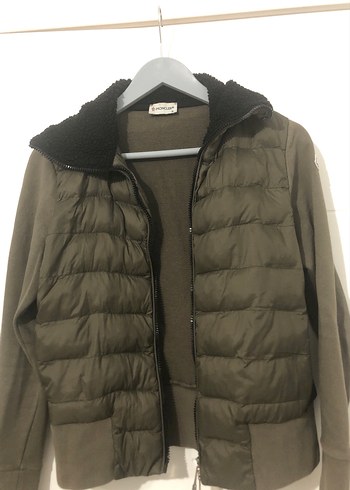 Moncler Kürklü Yüksek Yakalı Kahverengi Kadın Ceket
