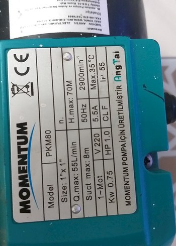 Turkuaz Renkli Su Pompası motoru - Görsel 3