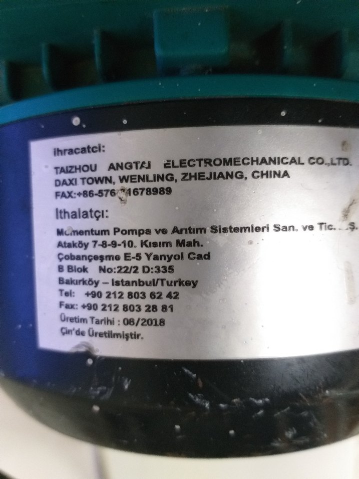 Turkuaz Renkli Su Pompası motoru - Görsel 5