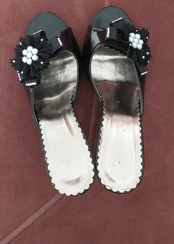 Söz Nişan Çeyiz Siyah Topuklu Kadın Terlik - Görsel 4