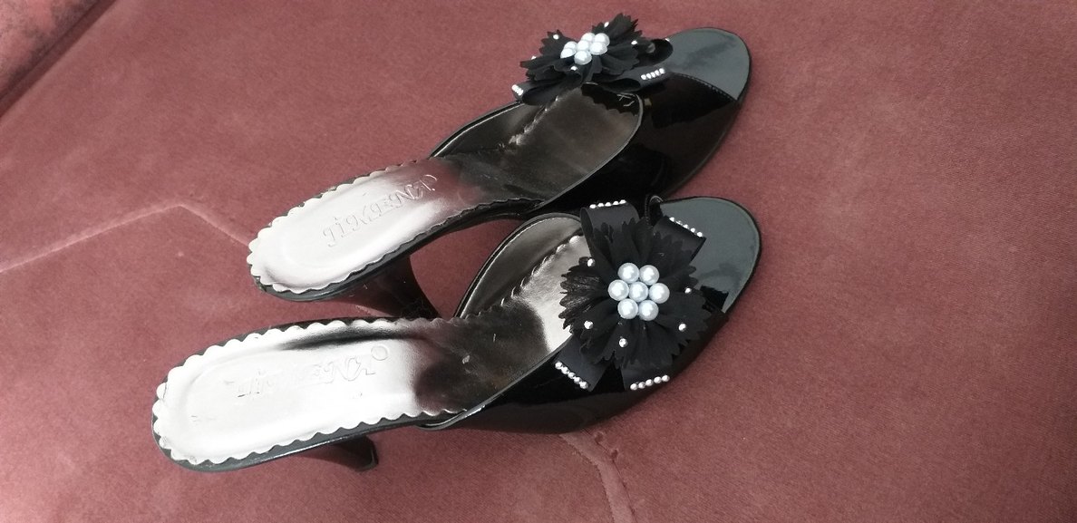 Söz Nişan Çeyiz Siyah Topuklu Kadın Terlik - Görsel 3