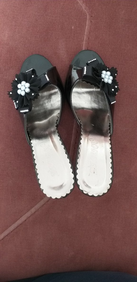 Söz Nişan Çeyiz Siyah Topuklu Kadın Terlik - Görsel 4