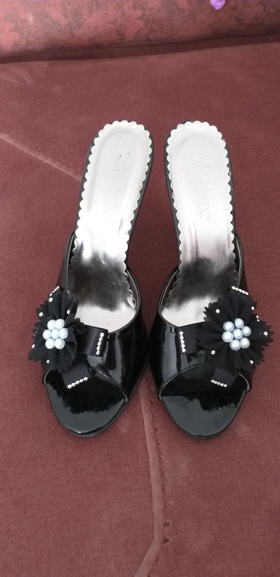 Söz Nişan Çeyiz Siyah Topuklu Kadın Terlik - Görsel 2