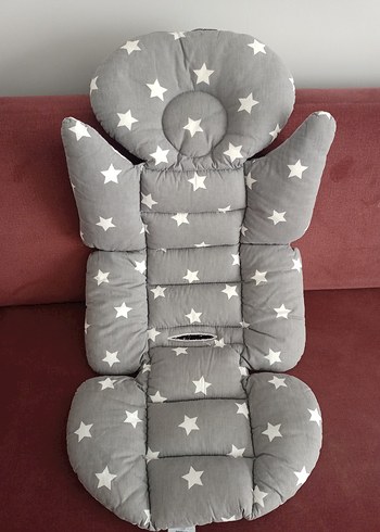 Gri Yıldız Desenli Bebek Arabası Minderi - Görsel 2