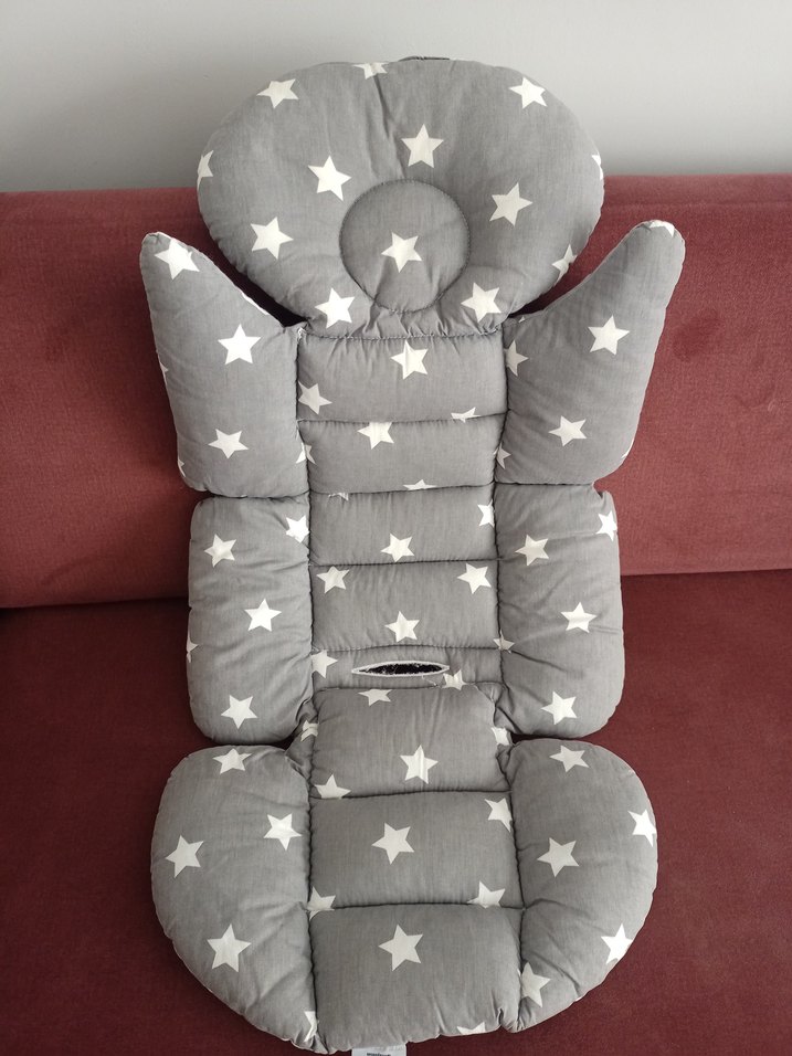 Gri Yıldız Desenli Bebek Arabası Minderi - Görsel 2